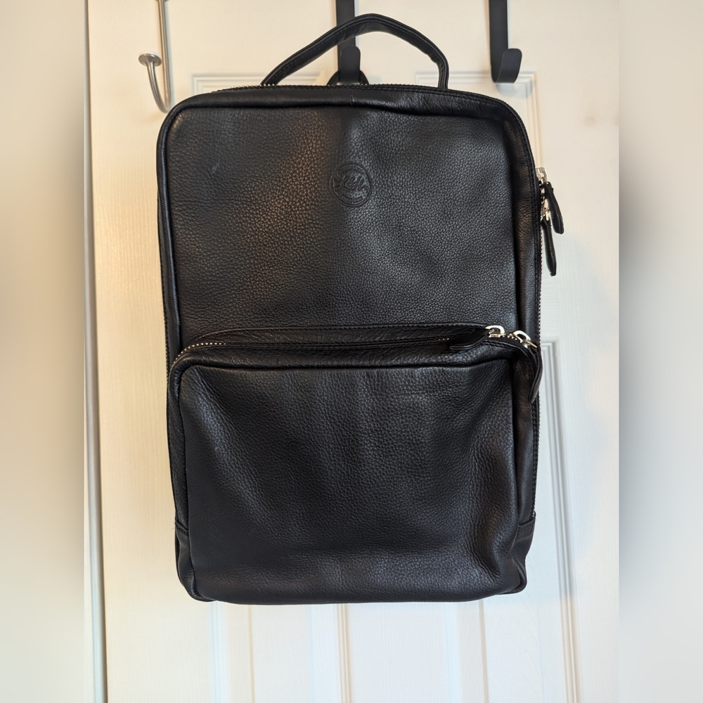 Lorton and Horn genuine black leather backpack